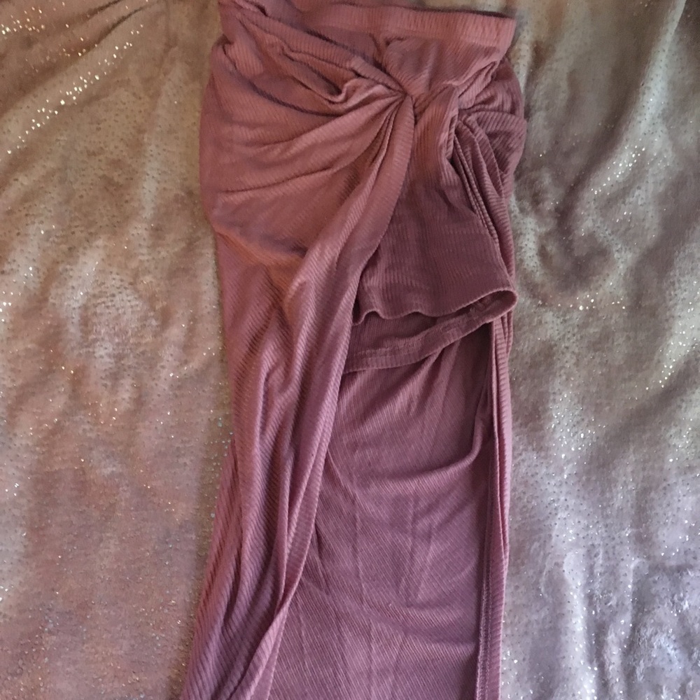 Pink high low summer skirt